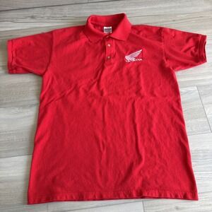 Vintage Gildan Honda Polo Shirt Motorcycles Men's Size Medium Red Mint Condition